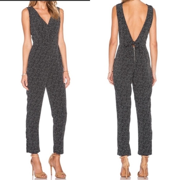 Sam Edelman Black And White Polka Dot Jumpsuit - Picture 1 of 8